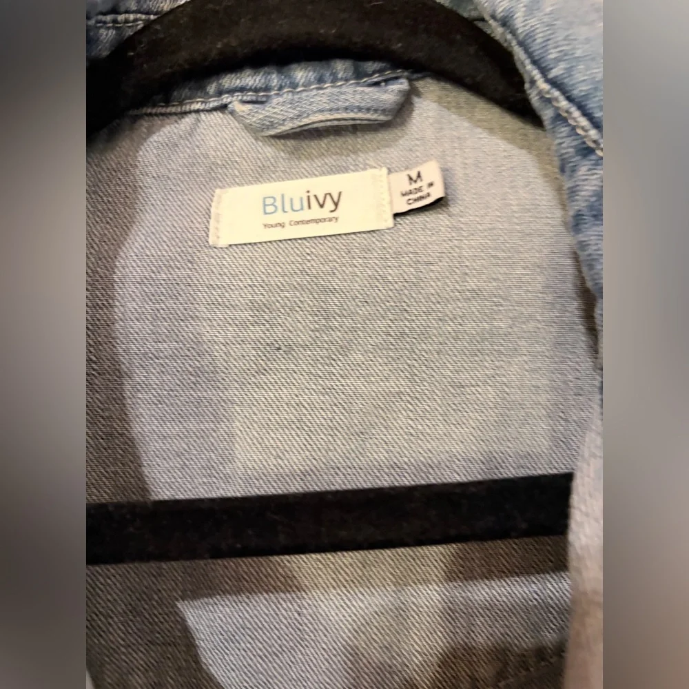 Blu Ivy Light Blue Distressed Denim Jacket - Picture 3 of 4